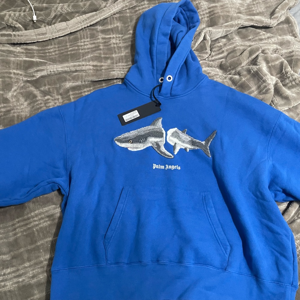 Palm Angels Shark Hoodie Size Large NO HOODIESTRINGS original tags/authorization